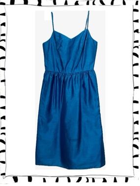 Satin Spaghetti-Strap Formal Dress in Ocean Blue